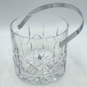 VTG Atlantis Crystal Cut Glass Ice Bucket w/Silver Metal Handle “Miguel Pattern”